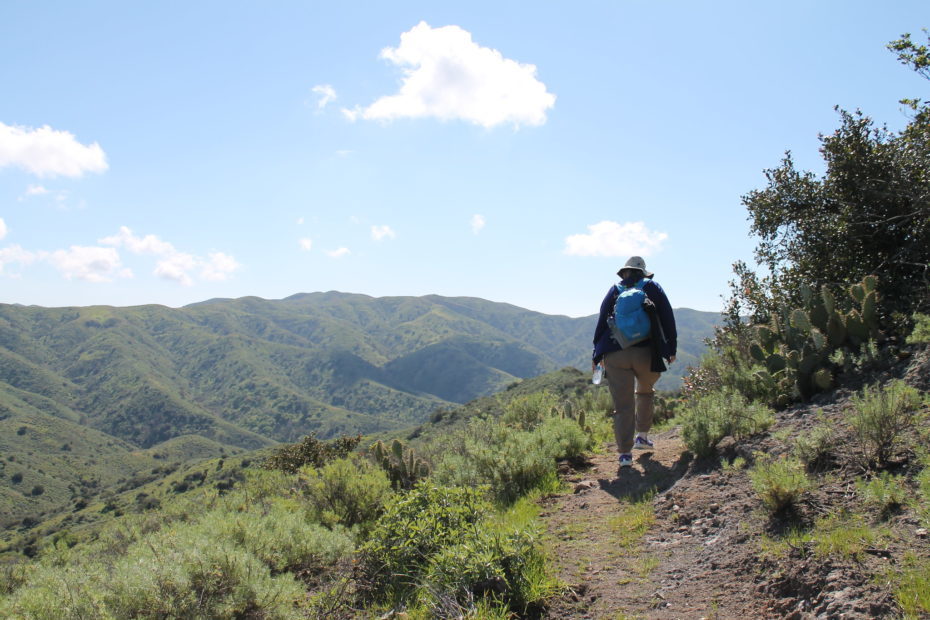 a person hiking a Catalina Island trail