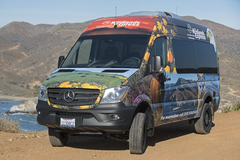 commercial Wildlands Express van on Catalina Island
