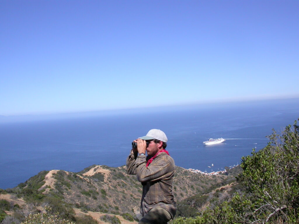 John Knapp performs weed mapping on Catalina Island