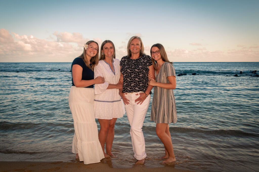 The Jensen Family - Catalina Island Conservancy Conservancy CFO on beach with daughters